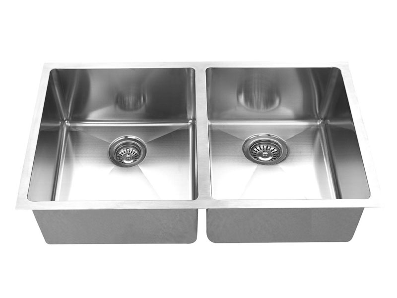 RR3219A Handcrafted Dual-bowl Sink with Rounded Corners
